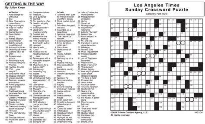 And what have we here Crossword Clue LA Times