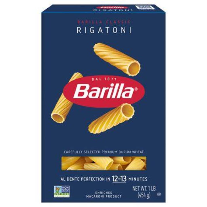 Barilla rigatoni pasta.
