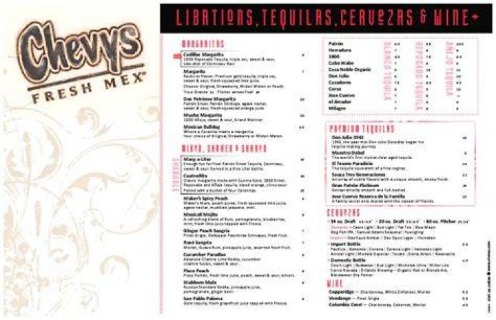 Chevys Fresh Mex Menu and Prices - SarkariResult
