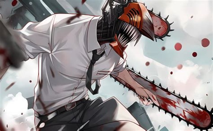 Denji in 'Chainsaw Man' for our article about episode 8. He's wearing a white shirt, black tie, and putting up a peace sign.