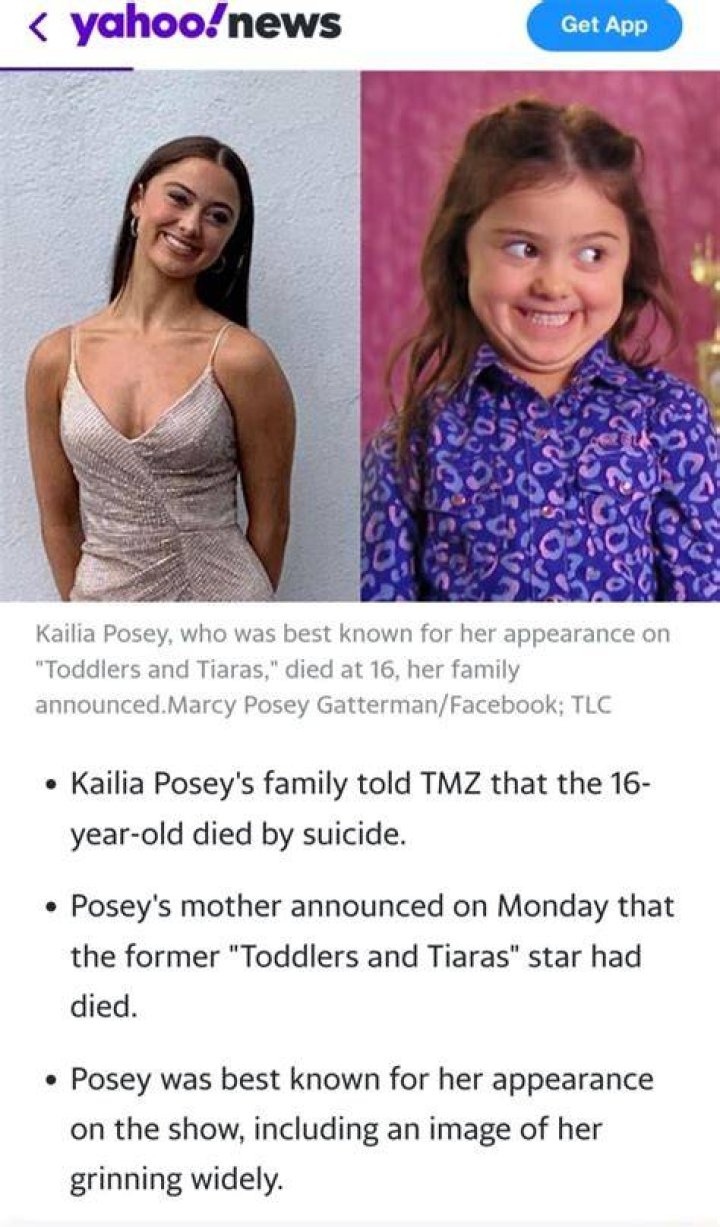 Did Kailia Posey Commit Suicide? Mom Marcy Posey Gatterman Suspects - Mental Illness and Battles She Faced