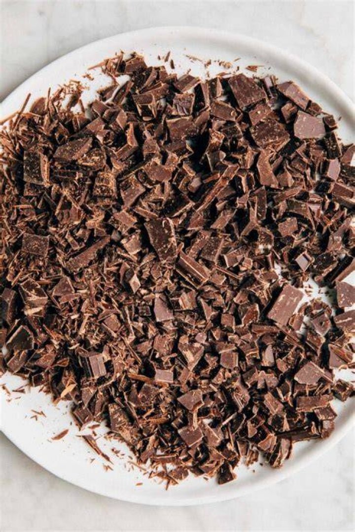 Hot chocolate and chopped chocolate chips in a saucepan