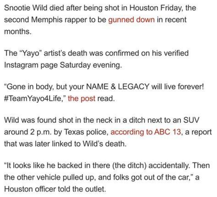 Memphis Rapper Snootie Wild SHOT IN HEAD . . . DEAD At Age 36!!