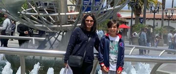 Parminder Nagra and her son 