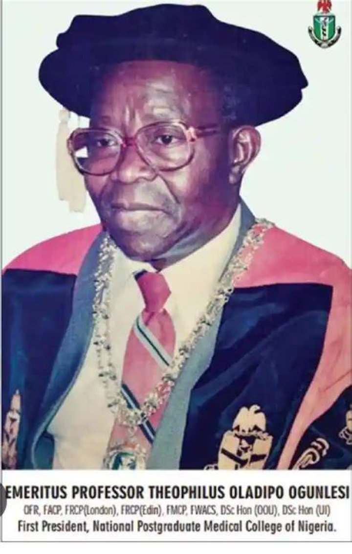 Professor Theophilus Oladipo Ogunlesi, L.S.M., F.R.C.P., F.A.S. (19232023) First Nigerian