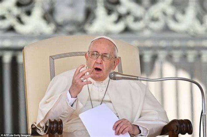 The Pope broadcasted his voice from the podium to the audience of thousands filling up St Peter's Square