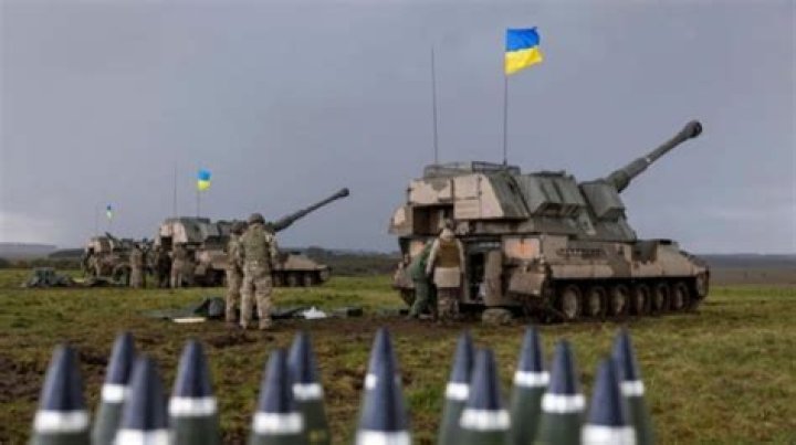 Ukrainian artillery crews are pictured near the frontline in Kharkiv, where they have been using western-supplied guns to shell Russian positions