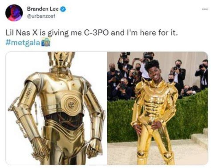 Uncanny: One person tweeted: 'Lil Nas X is giving me C-3PO and I'm here for it'