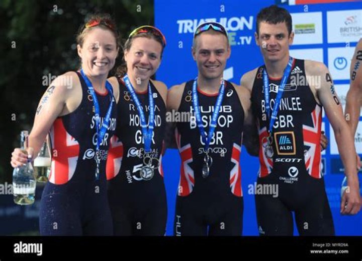 Vicky Holland and Jonathan Brownlee of team England