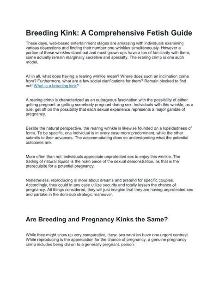 What Is a Breeding Kink? Here's What To Know